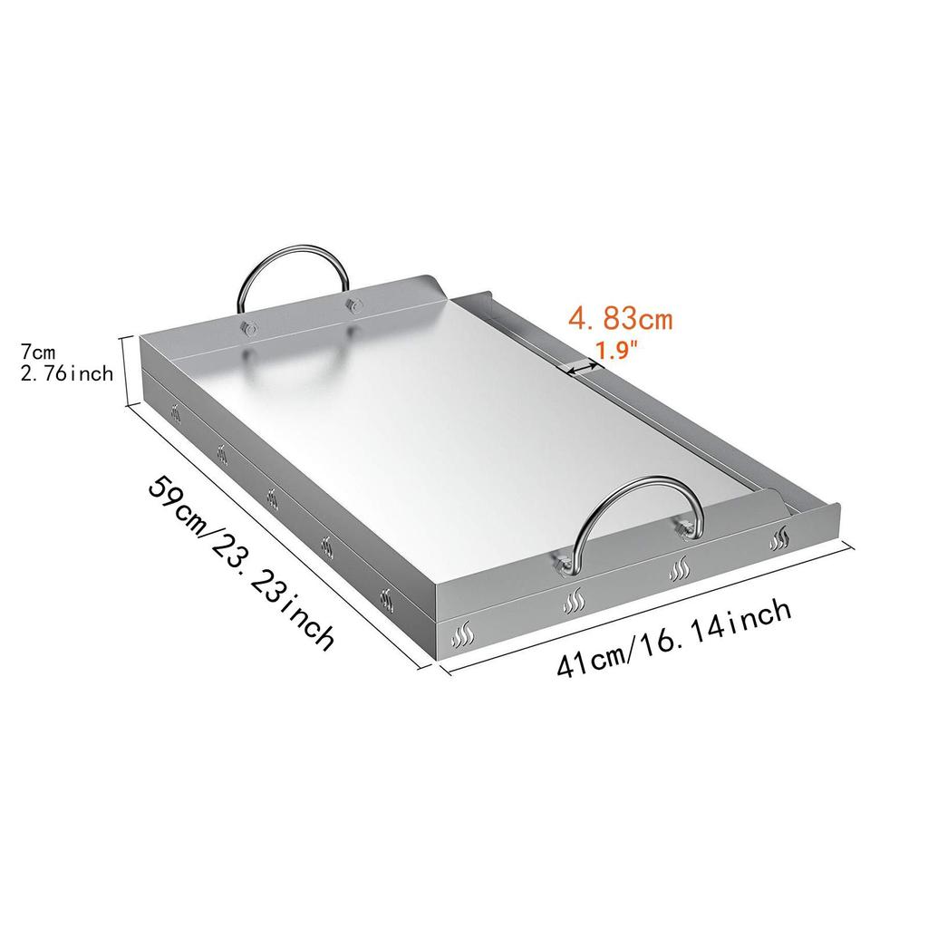 Edelstahl Kochplatte BBQ Werkzeuge Grillen Kochgeschirr Flache Oberplatte Einsatz für Partys Camping Grills Tailgating Outdoor