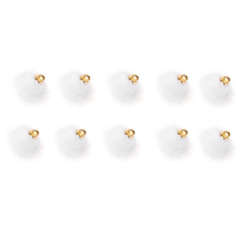 10/Saco Multi-colorido pelúcia bola de pele pingente DIY artesanato bola encantos brincos jóias fazendo acessórios