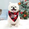 Santa's Little Yelper Printing Dog Christmas Bandanas Pet Christmas Gift Xmas Dog and Cat Bandanas Plaid Triangle Scarf Bibs