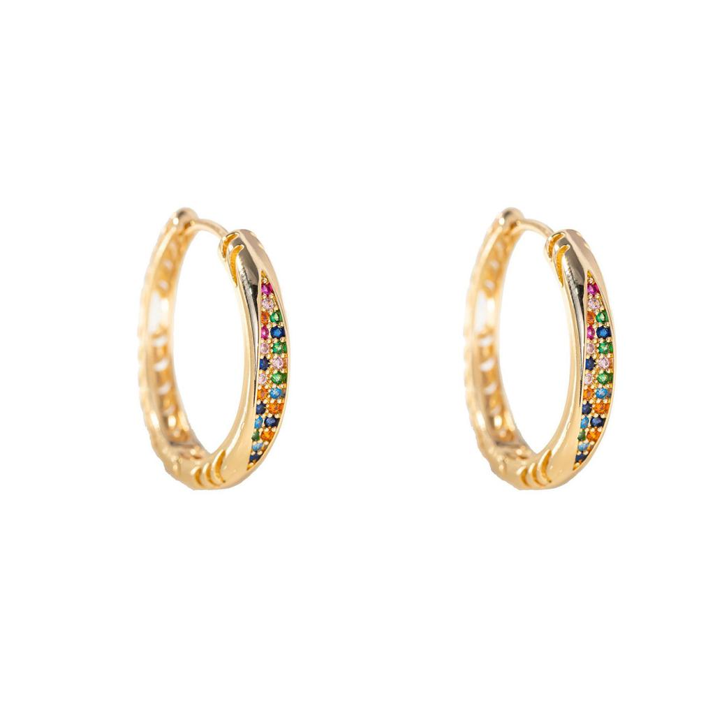 Korean Style Retro Colored Diamond Ear Cuffs - Light Luxury Women's Accessories