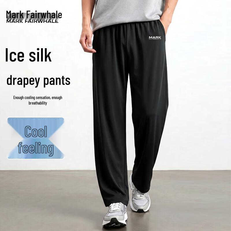 Mark Fairwhale Men s Cool Ice Silk Casual Pants L