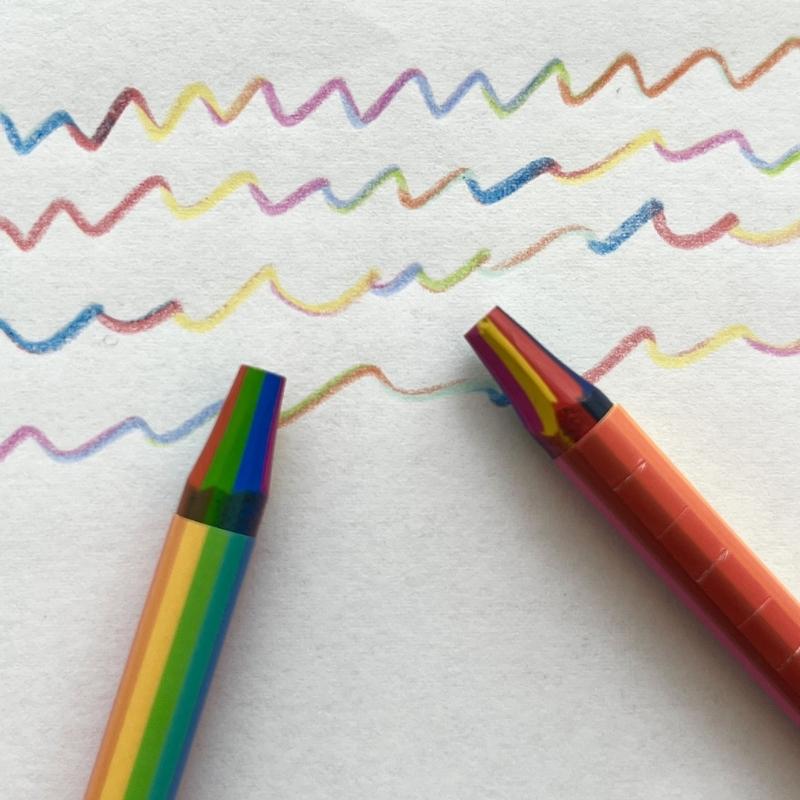 Woodless Coloring Pencil 8 Color In 1 Pencil Multicolored Pencil for Adult Kid Coloring Book Sketching Card Making