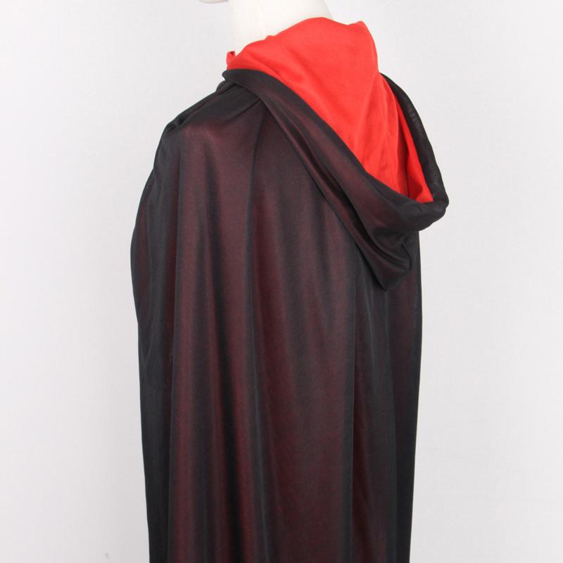 On Hand Hooded Cape Adult Unisex Long Cloak Black Red Halloween Costume Dress Coats
