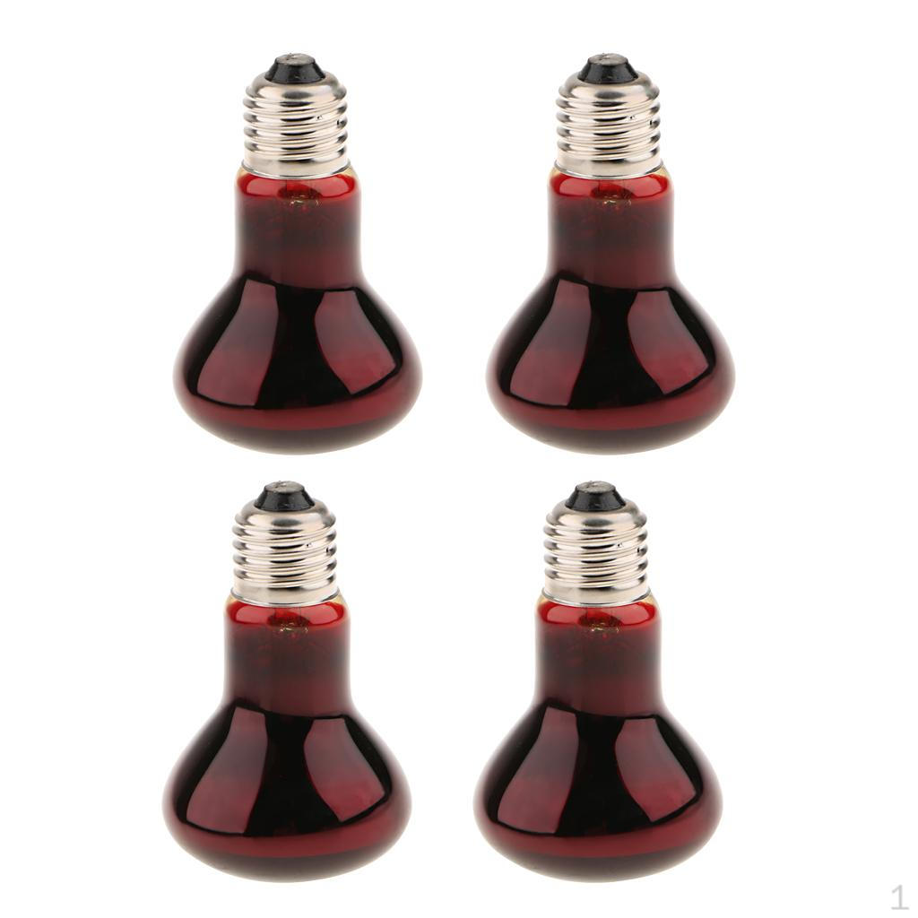 

4x Reptile Terrarium Vivarium Heating Lamp E27 Socket UVA Basking 50W