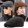 Smooth Winter Beret Cap Keep Warm Women Artist Hat Simple Peaked Cap  Outdoor