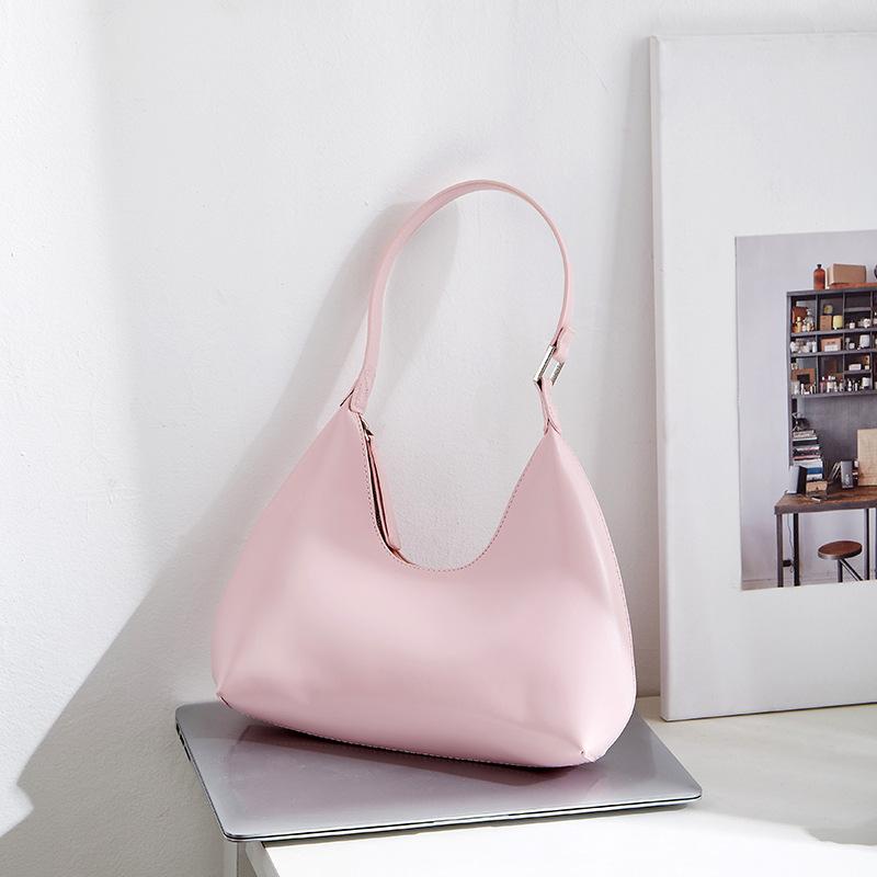 

Solid color simple portable shoulder bag high sense casual versatile underarm bag new temperament women s bag tide