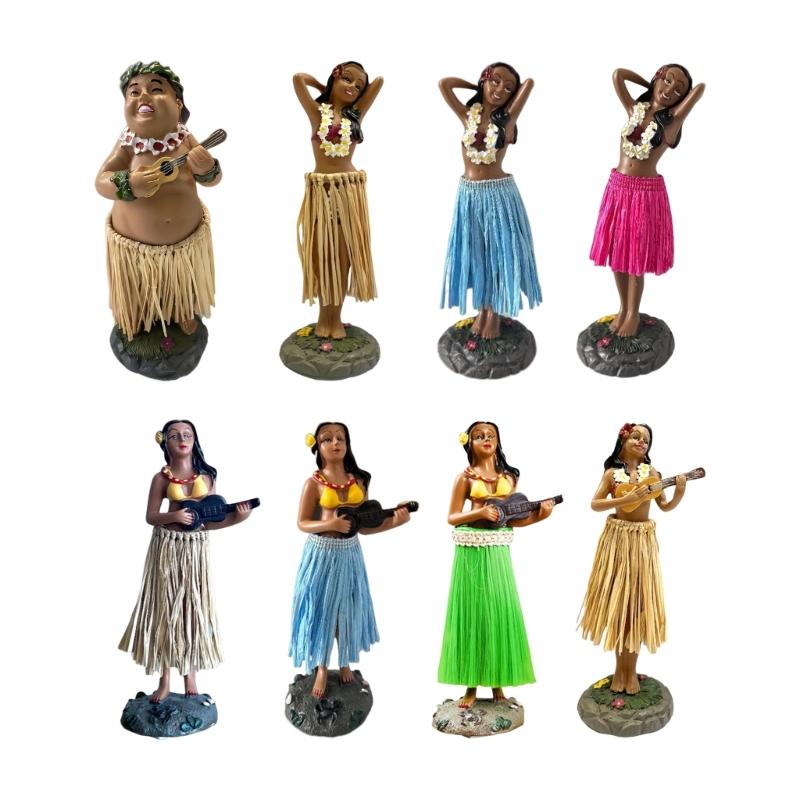 Vibrant African Dancing Girl Sculpture Handcrafted Resin Car Dashboard Decors For Home Office Display