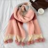 Autumn and Winter Scarves Women's Winter High-end Scarves Thickened and Warm Tonglu Imitation Cashmere Plaid Scarves