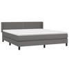 3130737 vidaXL Lit à sommier tapissier avec matelas Gris 180x200 cm Similicuir