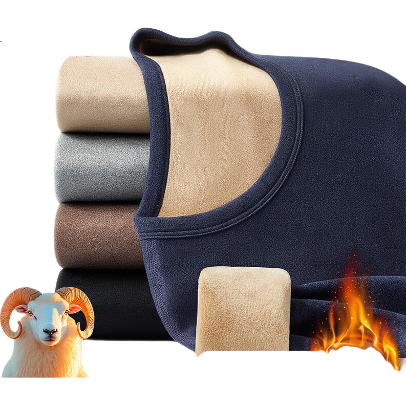 Yalu Fleece-Lined Thick Wool And Silk Thermal Underwear for Women, Autumn Top And Pants for Men, Cold-Resistant, -40°C Warm Clothing Set