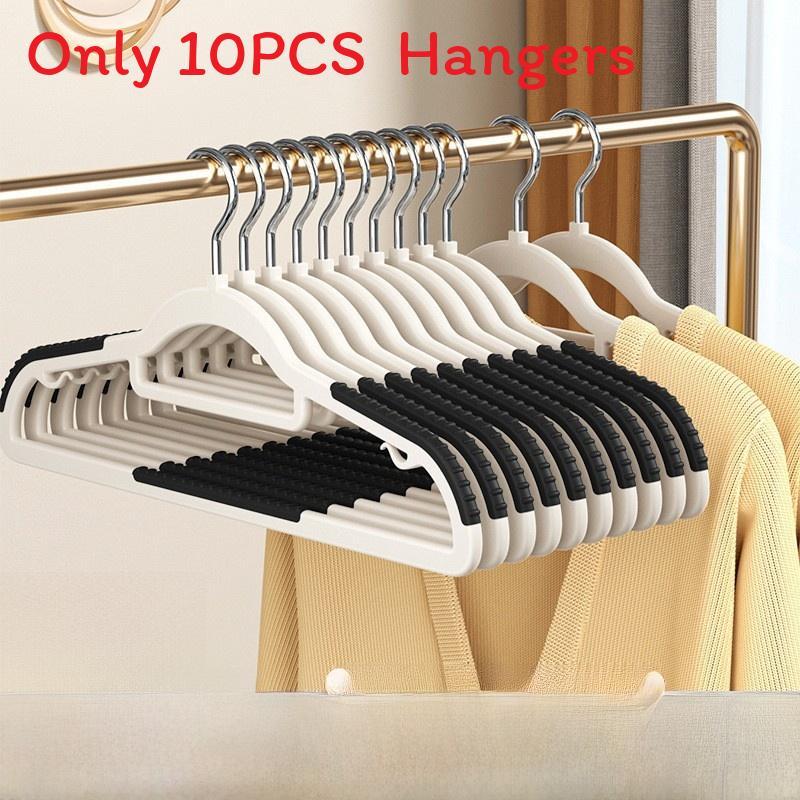 Plastic Dualposition Clothes Hangers With Nonslip Design For Wet And Dry Garments
