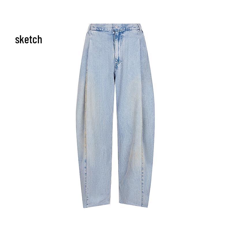 CROQUIS Men's 9P4E14200 Loose Curved Blade Denim Jeans