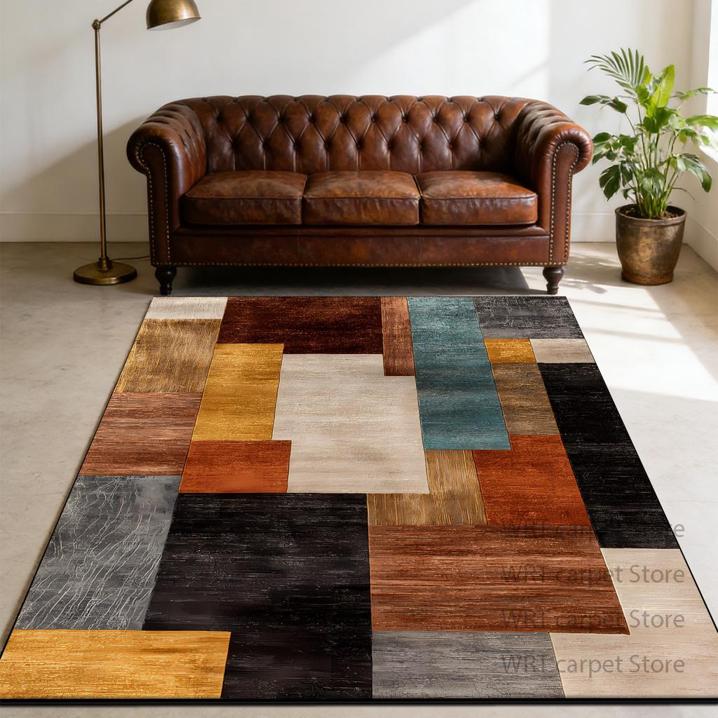 Retro Industriële Stijl Geometrisch Tapijt voor Woonkamer Decoratie Bank Bank Tafels Grote Vloerkleden Lounge Slaapkamer Wasbaar Tatami Mat