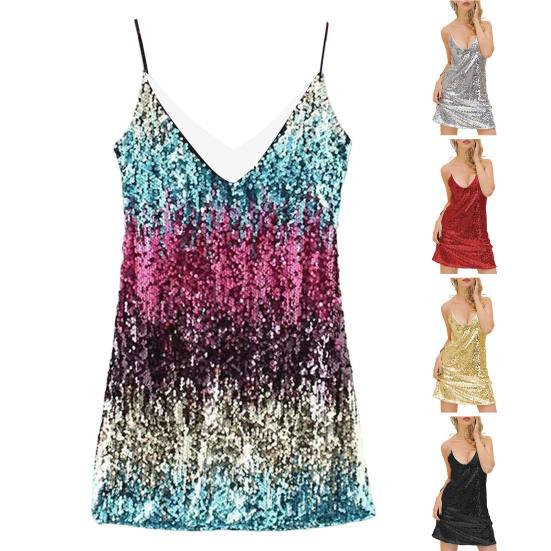 Oblíbené šaty Bodycon Deep V-Neck Hip Wrap Tight