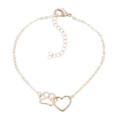Small Green Paw Custom Year Stainless Steel Heart Bead Charm