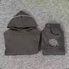 American Style Mertra Hoodie Embroidered Patch Loose Fit Fleece Lined Long Sleeve Couples Winter