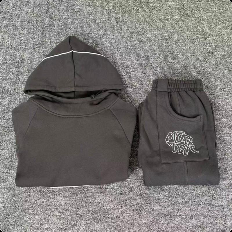 American Style Mertra Hoodie Embroidered Patch Loose Fit Fleece Lined Long Sleeve Couples Winter