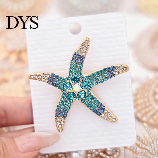 Sea Animal Brooch Vintage Rhinestone Starfish Brooch, Ocean Metal Lapel Pin, Pin Jewelry for Suit Dress Coat Scarf Bag Decoration