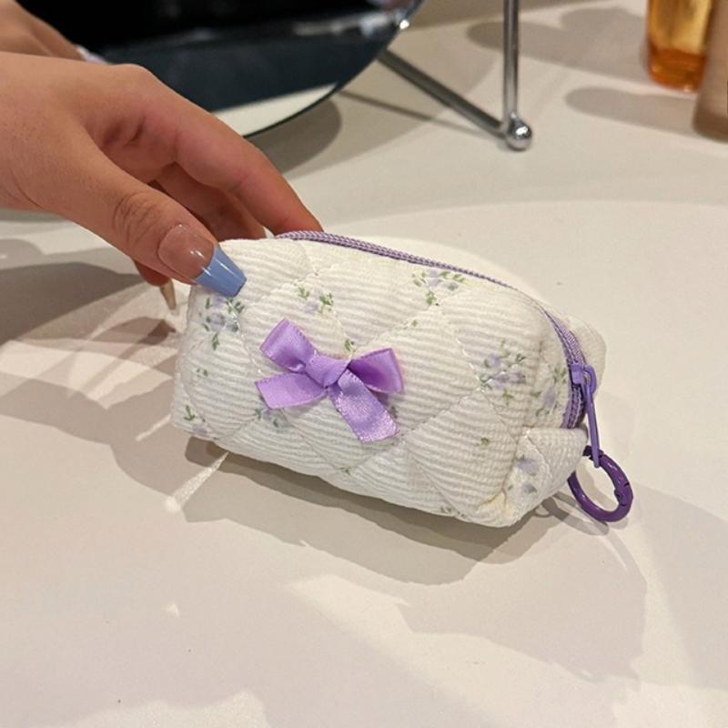 

Kawaii Travel Small Cosmetic Lipstick Earphone Storage Bag Purse Women Portable Mini Makeup Handbags Wallet Pouch Bags Organizer фиолетовый