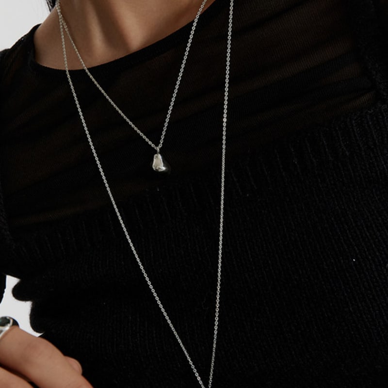 

Invisible collage LEMON CURVE NECKLACE_SILVER Silver LARGE