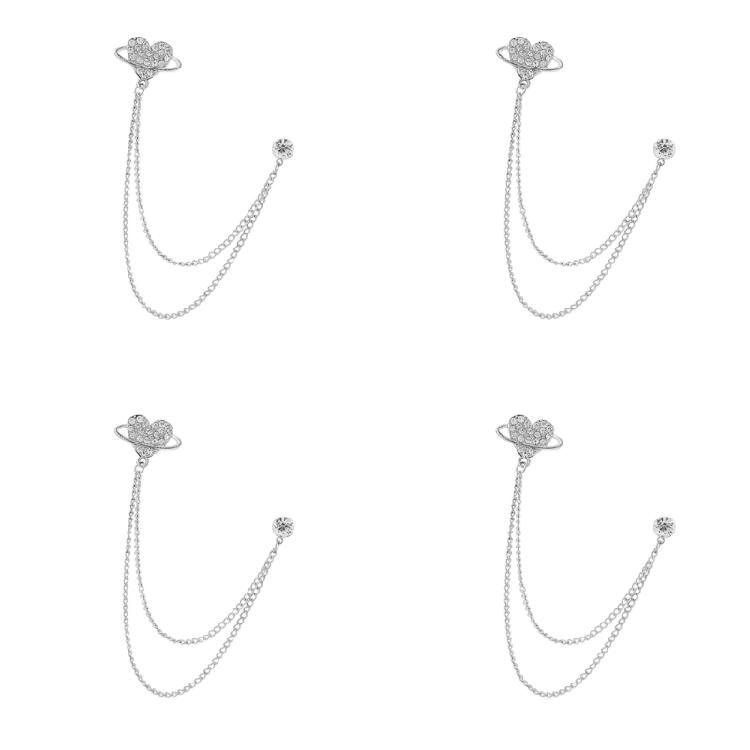 

4 шт. Надежное крепление Аксессуары для лацкана Золотой/Серебряный Свадебная брошь Для деловых путешественников Корпоративные мероприятия серебряный