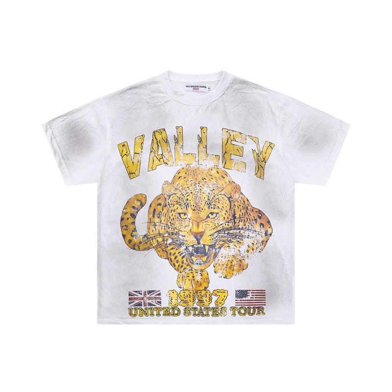 Meichao Vale New Retro Character Print Summer High Street Men and Women Loose Casual Wash Old Short Sleeve T-shirt