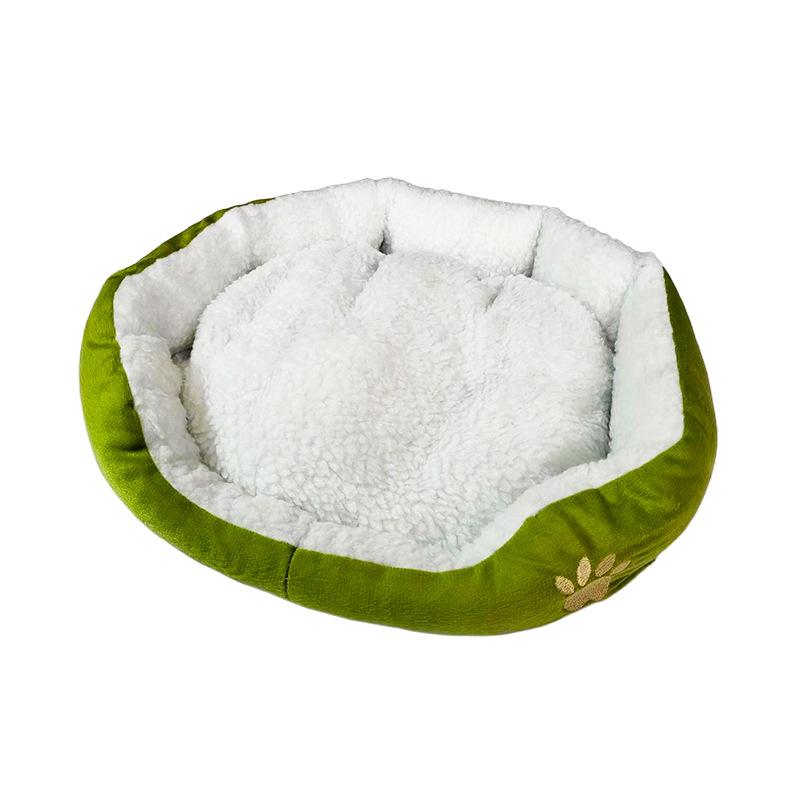 

Гнездо для домашних животных Гнездо для кошек Лежанка для домашних животных Собачья будка с ягненком и папоротником Теплый коврик для собак Товары для домашних животных L-