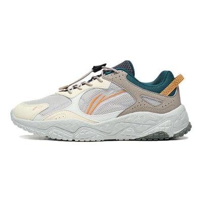 Li Ning Comfortable Versatile Shock Absorbing Breathable Casual Shoes Kids Sneakers Gray Yellow YKCT110-1