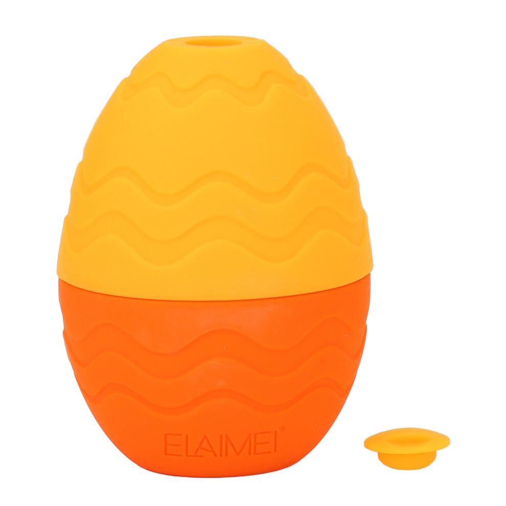 Egg Shaped Silicone Ice Face Roller for Puffiness, Dark Circles, Skin Firming, Orange