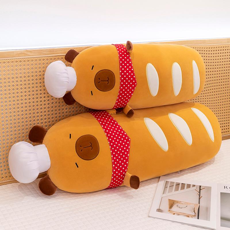Capibara Plush Toy Baguette Capybara Throw Pillow Water Guinea Pig Children Sleeping Throw Pillow for Girlfriend Birthday Gift