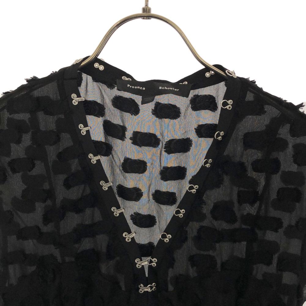 Proenza Schouler Short sleeve Long dress black fringe Women Used