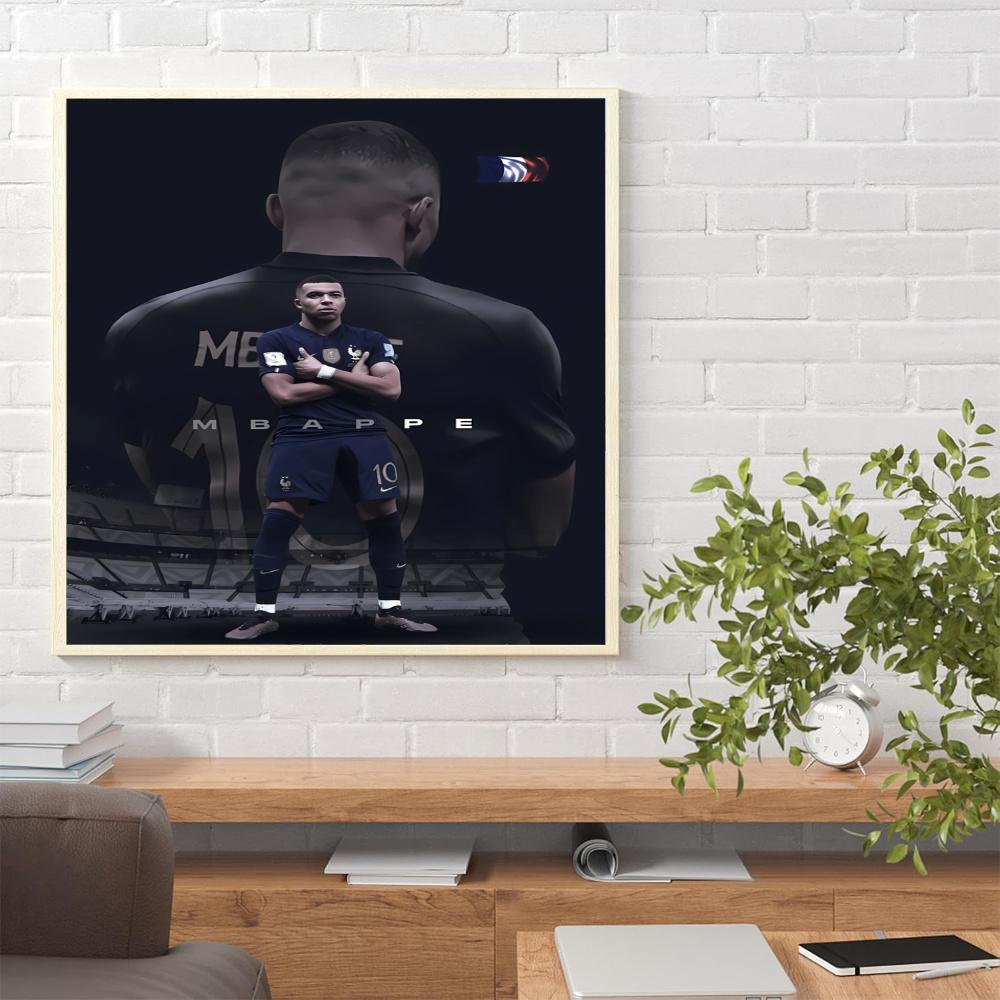 Mbappe 5D Diy Diamond Painting Round Diamond Diy Frameless Holiday Artwork Suitable For Home Office Wall Decoration