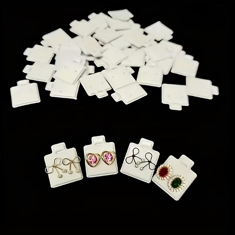 100pcs PVC Jewelry Display Stands Elegant Portable Card Holder for Earrings Studs and Rings Retail Jewelry Display and Packaging