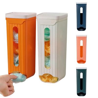 Kitchen Trash Bag Organizer Self-Adhesive Punch-Free Trash Bag Storage Box Disposable Garbage Bag Dispenser Cupboard Organizer