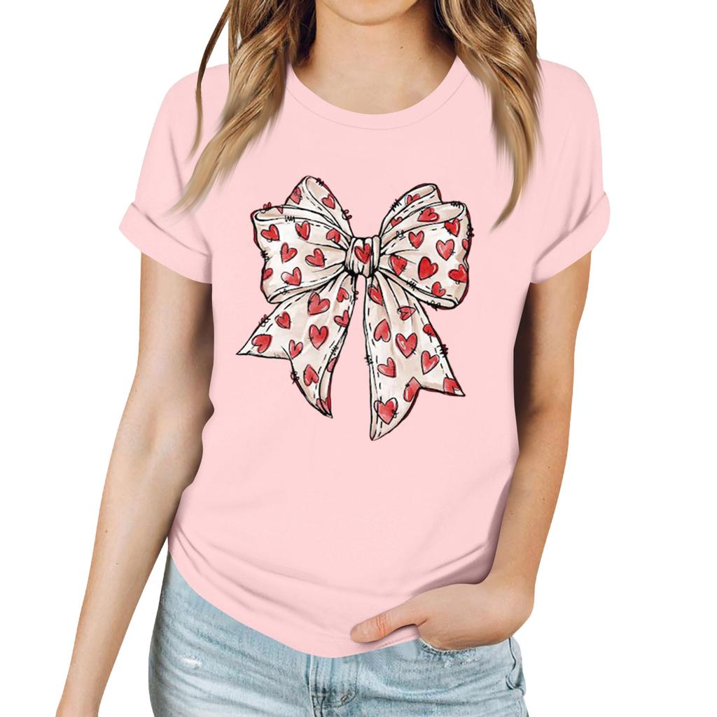 Women's Casual Sunflower Print T-Shirt, Round Neck Pullover Short Sleeve Top