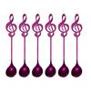 Colorful 6 Pcs Stainless Steel Tea Spoons Set Metal Music Coffee Spoon Ice Cream Candy Teaspoon Rose Gold Spoon