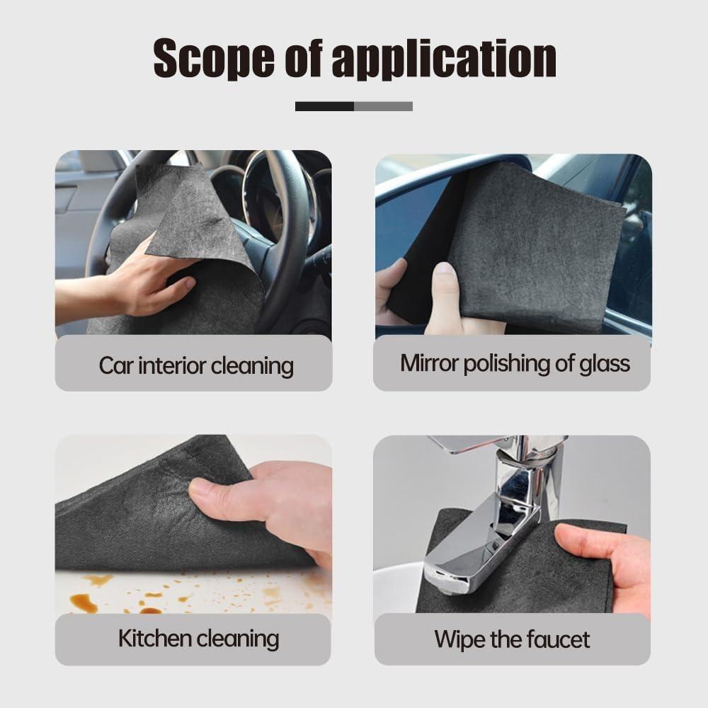 Thickened Magic Cleaning Cloth, 2025 Upgraded Reusable Window Cleaning Cloth Set, Using Trace-free Microfiber Cloth