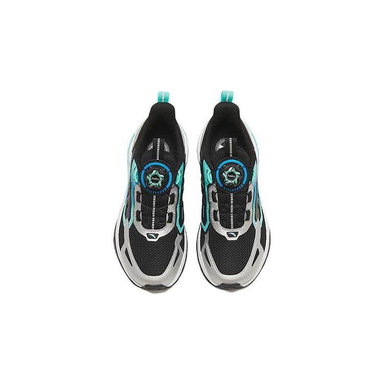 Anta Kids Jiangxin 1.0 Non-Slip Shock Absorbing Wear-Resistant Low-Top Running Shoes Kids Running Shoes Black Silver Blue 312245573-1