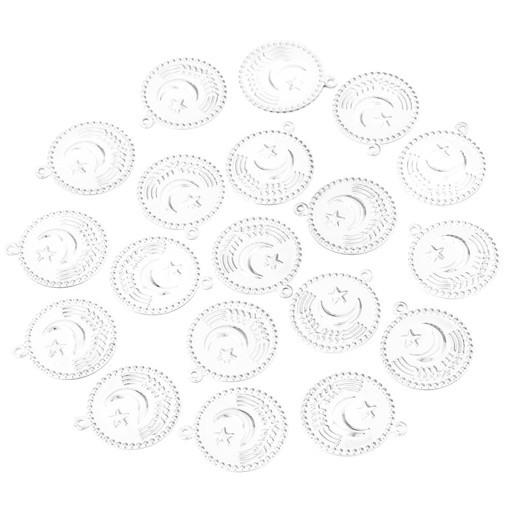 50/100pcs 15/20mm Turkey Vintage Iron Sheet Pendant Round Pendant For Jewelry Making DIY Charms Necklace Earrings Accessories