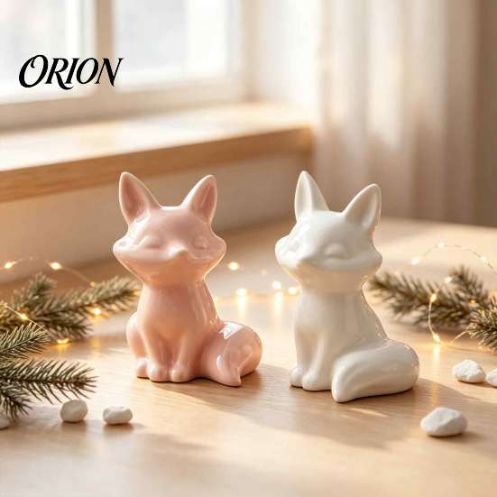 Luxury Home Accessories Ceramic Animal Figurine, Modern Minimalist Swan Fox Statue for Artistic Sculpture Wedding Cake Topper, Living Room,