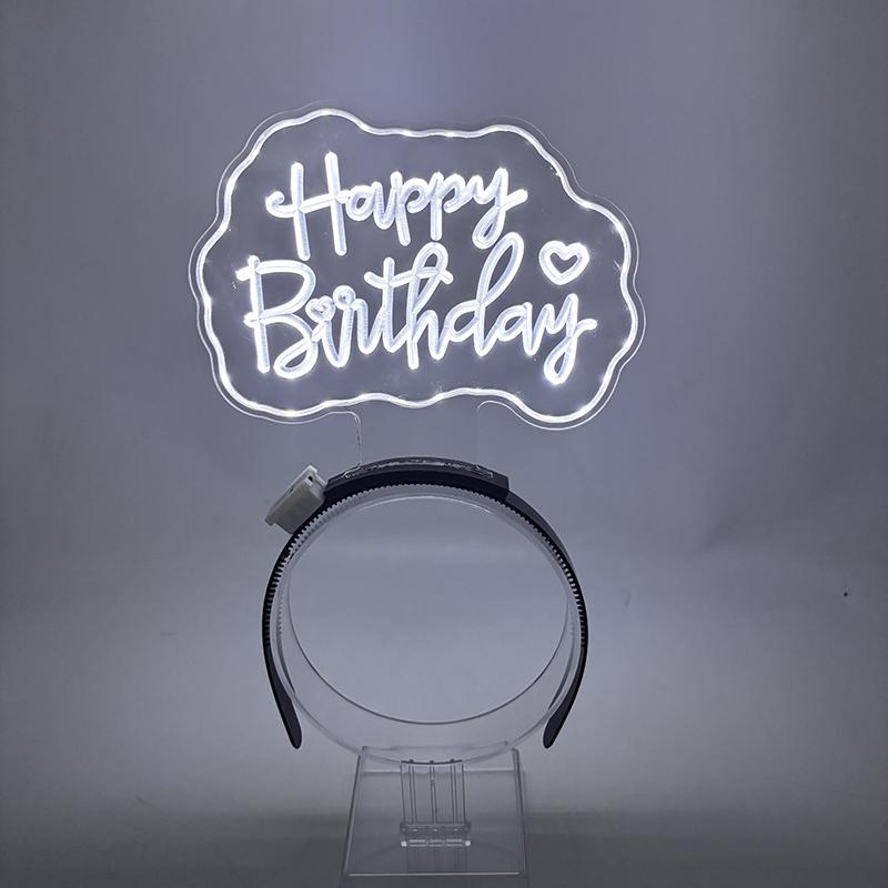 New Acrylic Neon Light Rabbit Ear Headband LED Glowing Bunny Hairband For Girl Bar Birthday Party Supplies Head Accessories