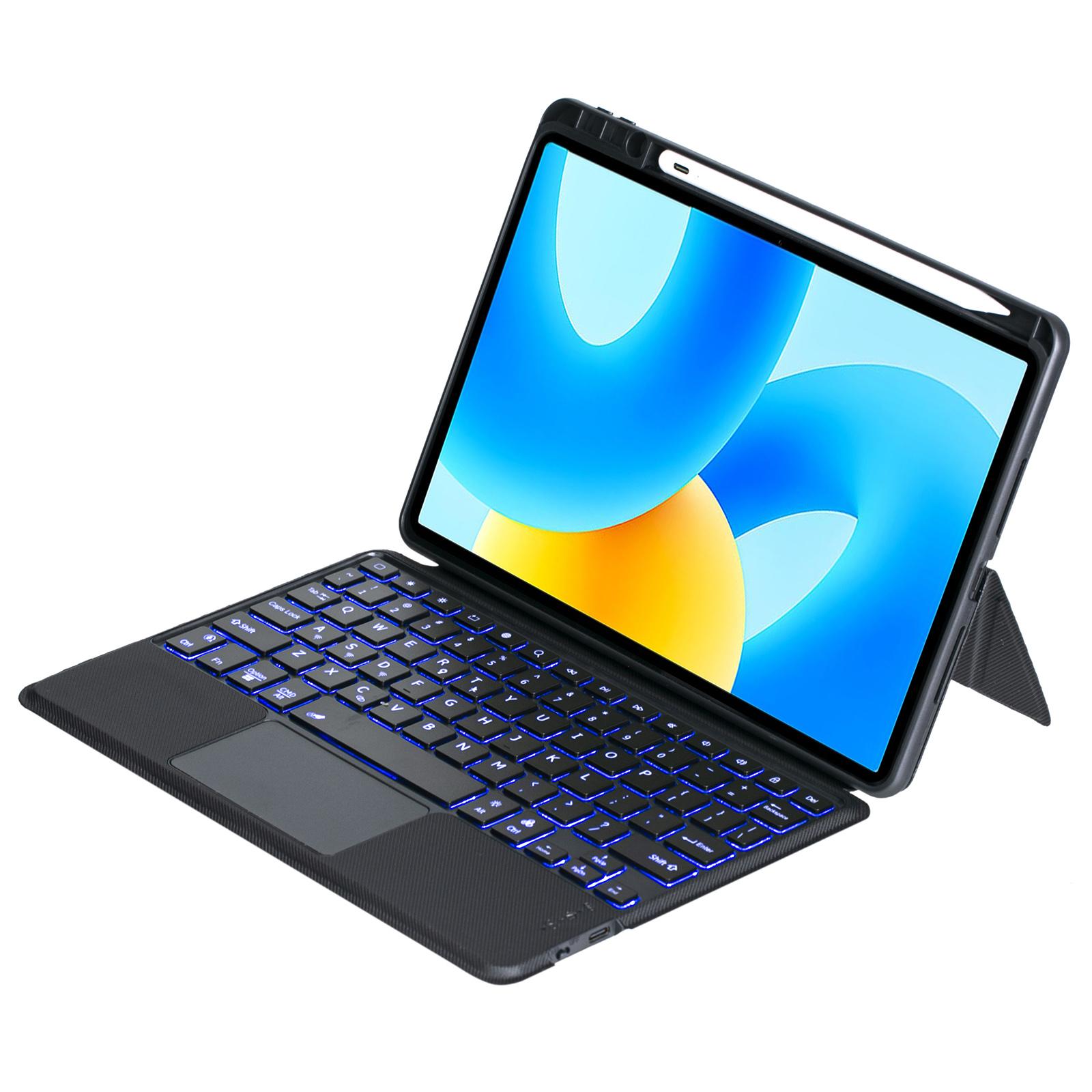 

TH17-AS For Huawei Qingyun C5 (2nd Gen)/Matepad Air 11.5 inch (2023)/MatePad 11.5 Leather Stand Cover+Backlit Touchpad Bluetooth-compatible Keyboard A