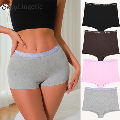 Damen Nahtlose Höschen aus Baumwolle, Sport-Boxershorts, Unterwäsche, einfarbig, gemütliche Dessous, Intime Unterhosen, weich, S-XXL