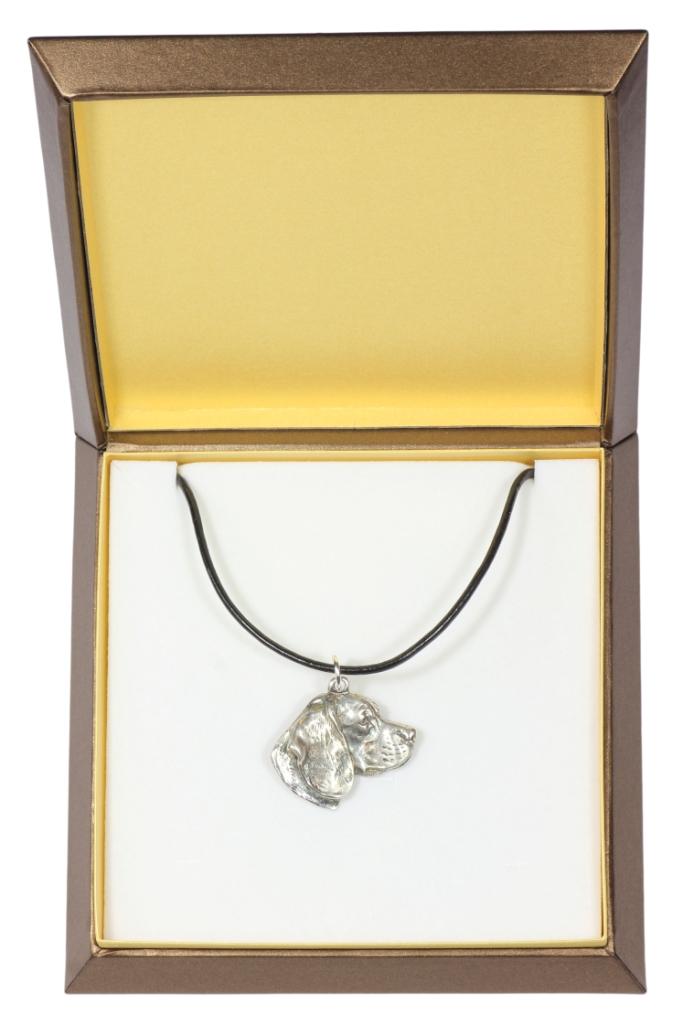 

Beagle - Dog necklace in gift box, silver-plated locket for dog fan, striking pendant by Art-Dog brand срібний