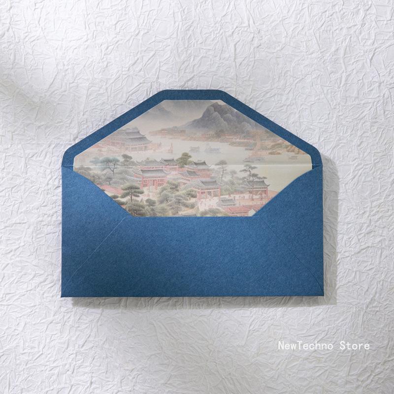 5pcs Exquisite Vintage Envelopes Classic Chinese Style Artistic Envelopes for Letters Wedding Invitation