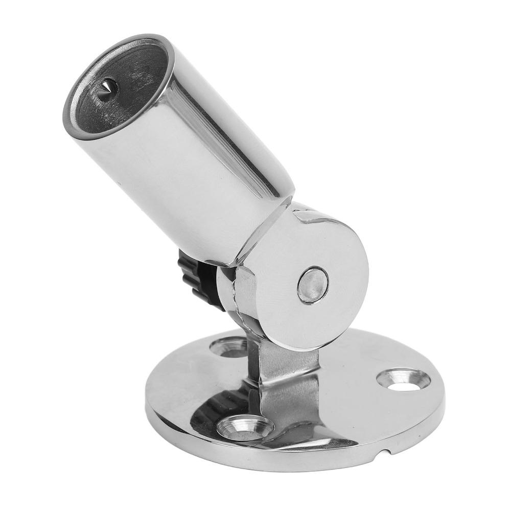 316 Stainless Steel Marine Antenna Base Mount 180 Degree Adjustable 19mm Diameter Rail Boat Ratchet Rail Mount