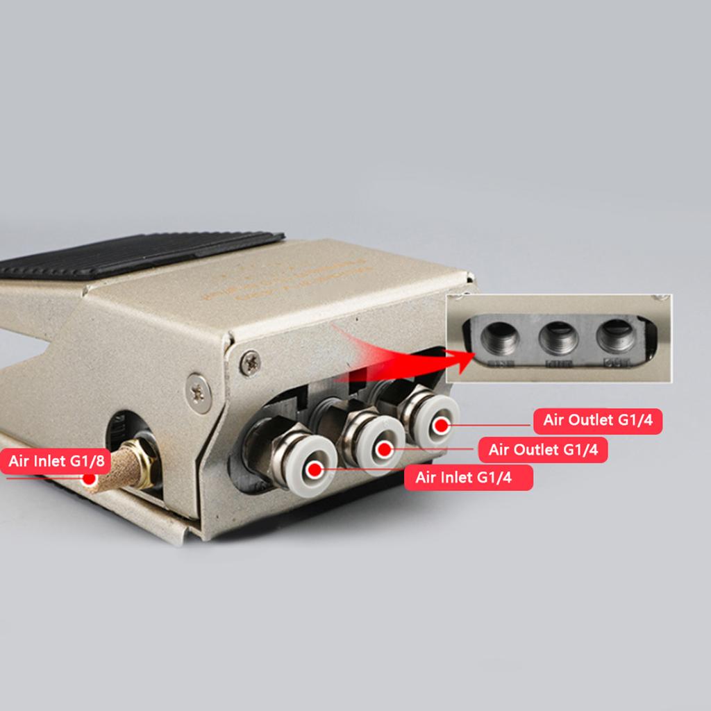 Pneumatic Foot Pedal Valve Aluminum Alloy 2-Position 4-Way FV420 0-0.8Mpa G1Celsius4in