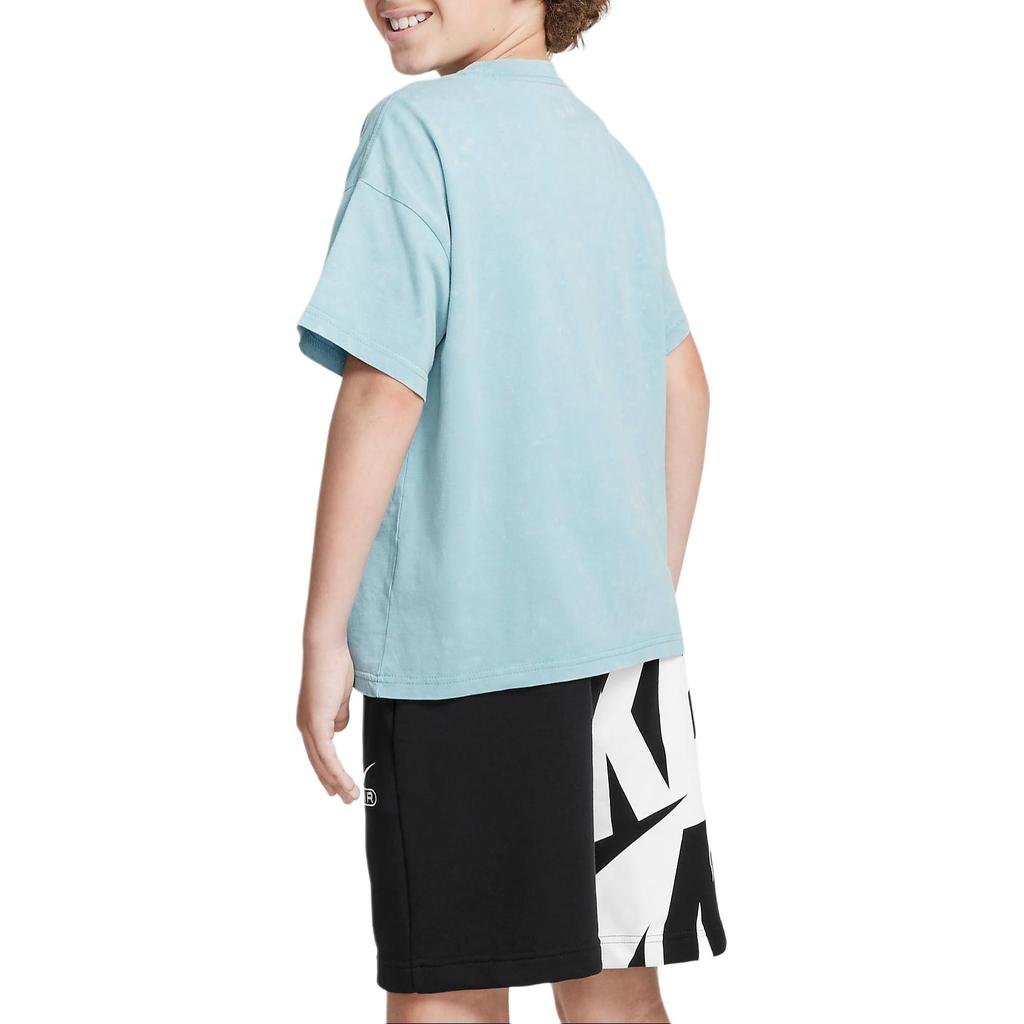 Nike Soft Absorbent Quick-Drying Breathable Short Sleeve T-Shirt Kids Tops Turquoise FZ4954-464