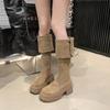 Maillard two wear folded thick-soled boots children's new thick-heeled knee knight boots in autumn and winter 2025
