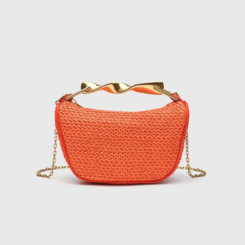 Z Family Cross-border Women's Bag 2025 New Handheld Woven Retro Semi-finished Materials Matching All